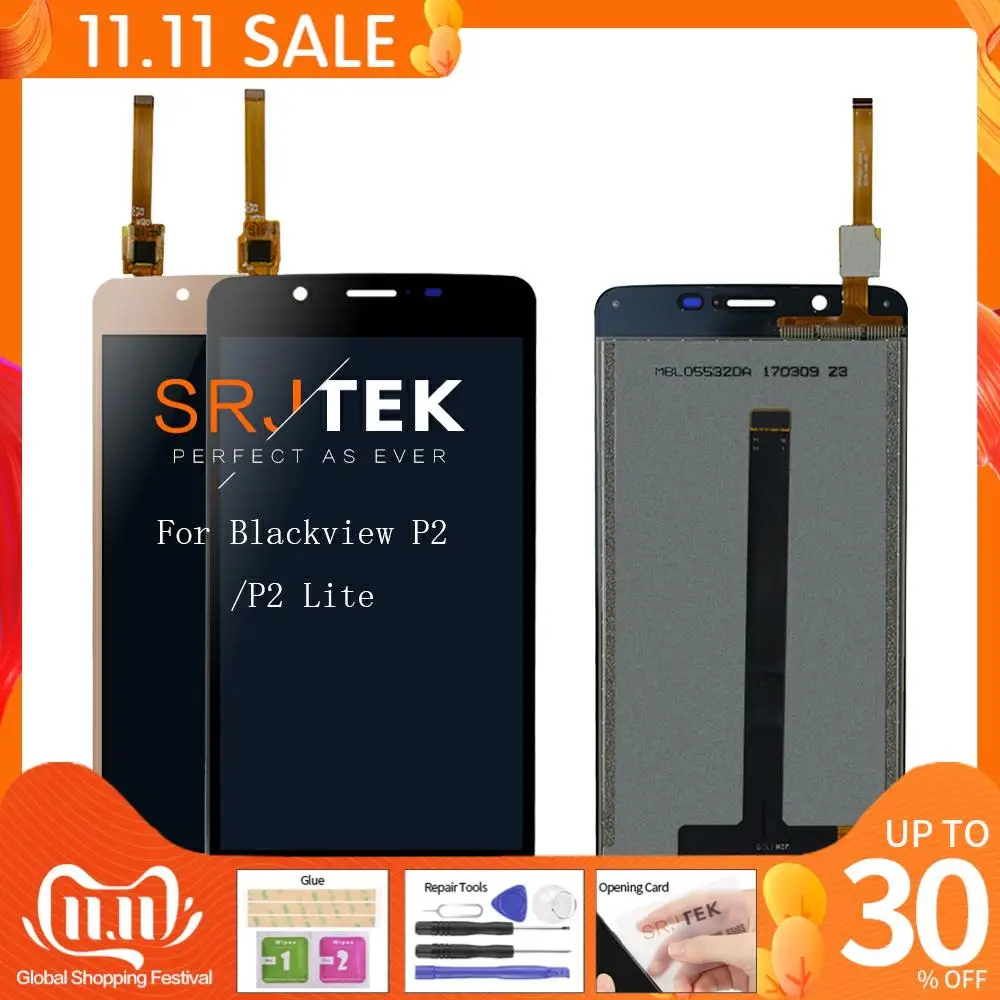 

For Blackview P2 / P2 Lite LCD Display Touch Screen Digitizer Assembly Replacement 5.5" for Blackview P2 LCD Sensor Glass Panel