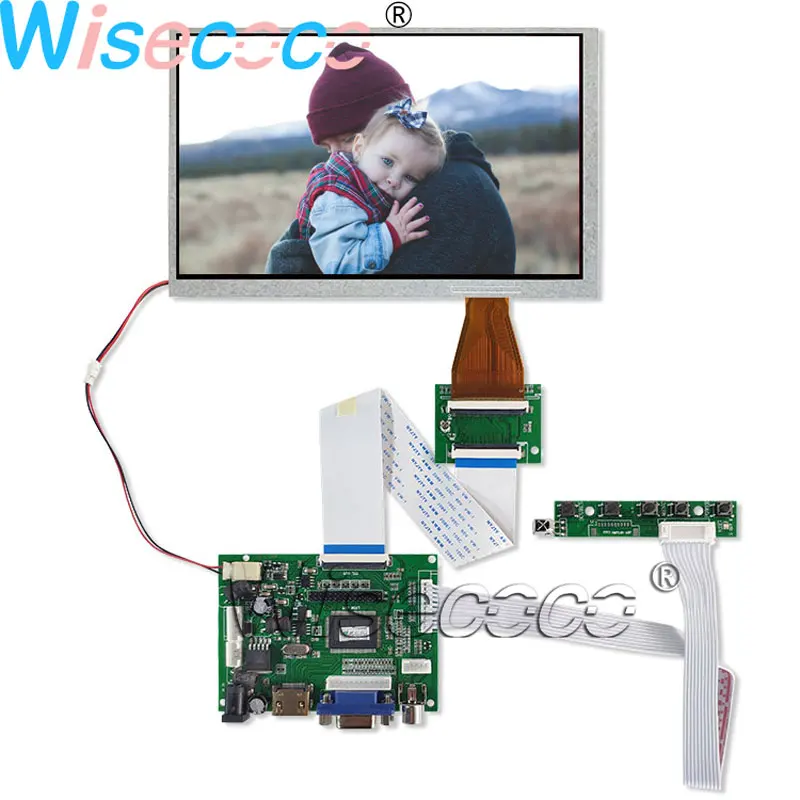 

7 inch A070VW04 V0 LCM TFT LCD display screen 800×480 with 60 pins FPC VGA TTL HDMI controller board