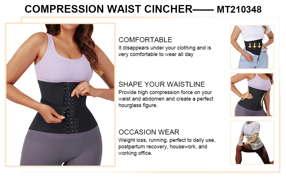 3 Pieces Of Segmented Breasted Snatch Me Up Bandage Wrap Waist Trainer