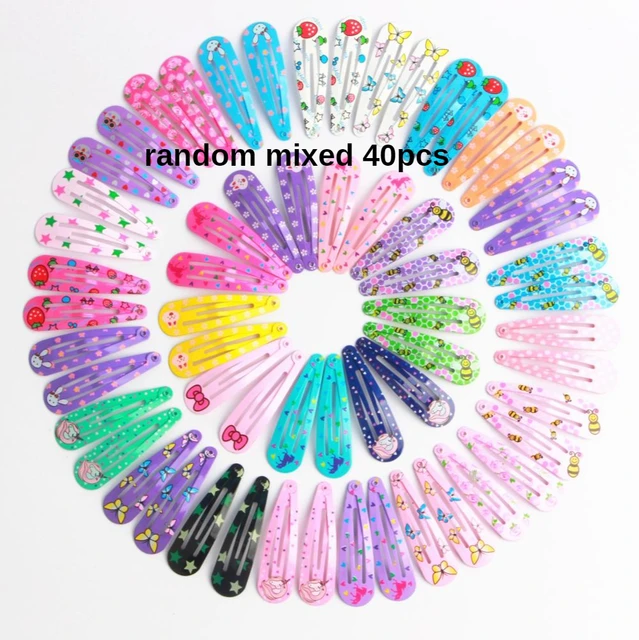20/40 Pcs/Lot Hair Clips Candy Color Dripping Hair Clip Princess Barrette Korean Hairclip Cartoon Headdress Hairpins for Girls random 40pcs