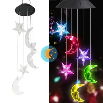 

Solar Wind Chimes Light Christmas lights indoor Moon Star Lamp LED String Decoration for Home Party Wedding Holiday lights