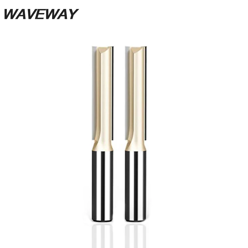 

WAVEWAY 1/2" 12.7mm Shank 2 Flute Straight Router Bit for Wood Tungsten Carbide Endmill Milling Cutter Woodworking Tools