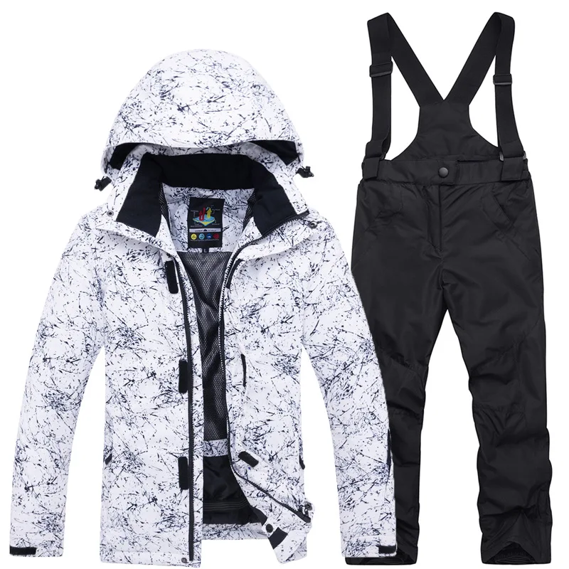 Комплект детской лыжной одежды для мальчиков и девочек, плотная водонепроницаемая куртка для мальчиков, зимняя теплая одежда, штаны