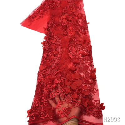 3d цветок бисерное кружево ручной работы Роскошная французская сетчатая кружевная ткань высокого класса персиковое/розовое Африканское Тюлевое платье блестящая кружевная ткань X2993 - Цвет: As Picture