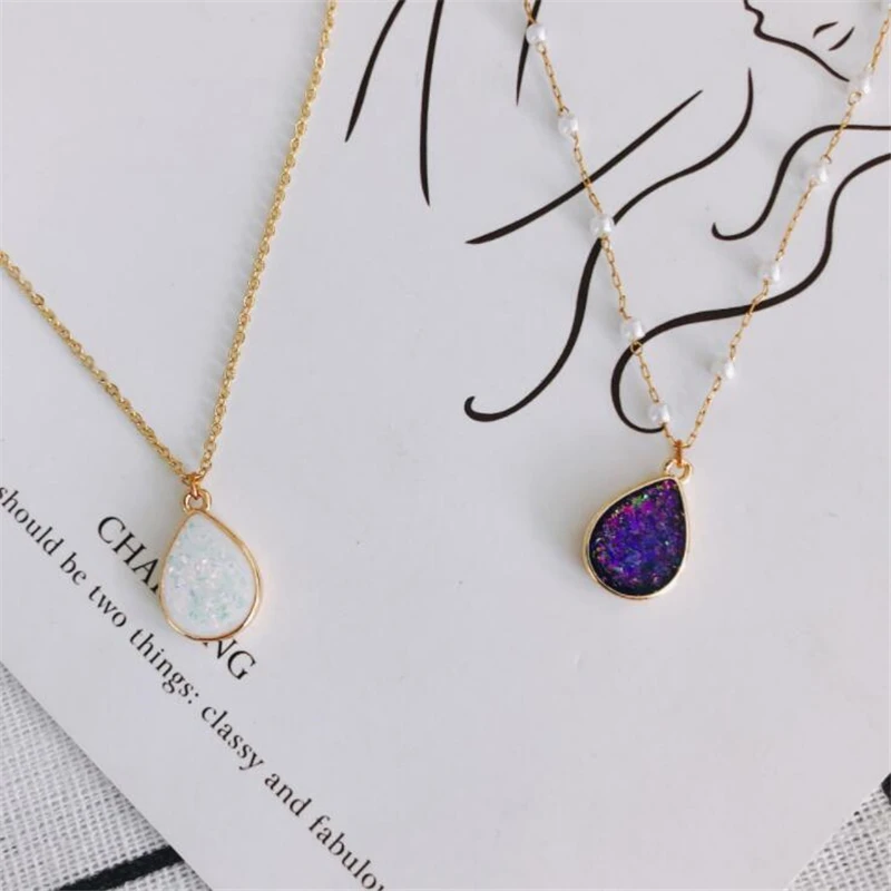 10pcs/lot new creative gold color plated brass resin waterdrop charms pendant connectors for diy jewelry making accessories