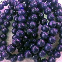 AKAC 8-8,5 мм натуральный голубой сапфир браслет с драгоценными камнями для женщин и мужчин браслет