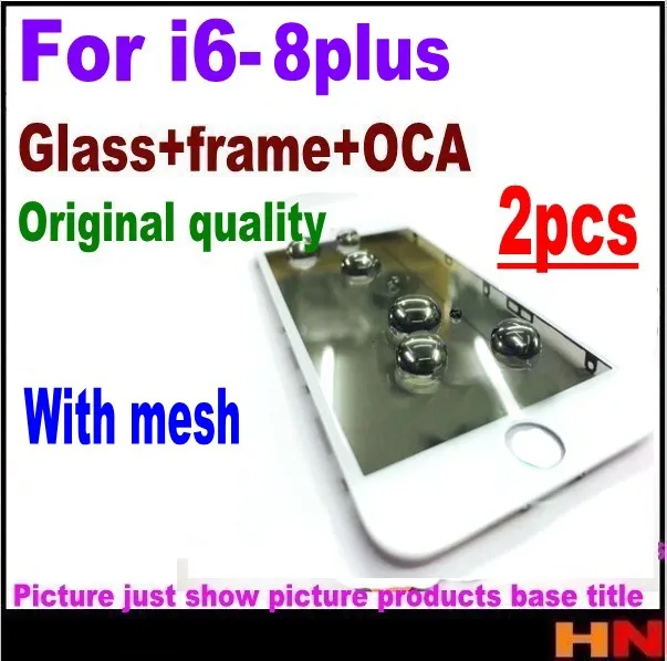 2 шт. orig качество 3 в 1 для iPhone 6 6s 7 7G 8 plus стеклянные линзы со средней рамкой рамка OCA