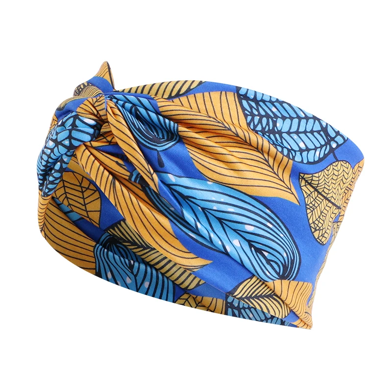 African Pattern Print Headband for Women Twist Style Headscarf Cross Turban Bandage Bandanas Bow HairBands Hair Accessories shein hair accessories