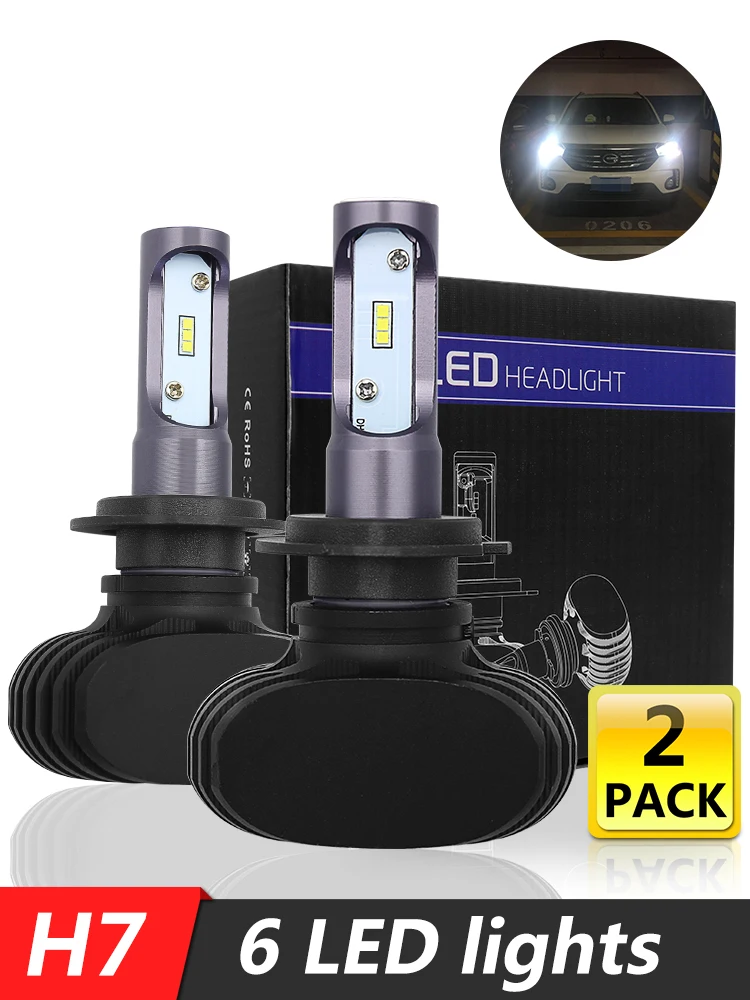 

Car Led Headlight Bulb For Mercedes Benz E300L W201 GLA W176 CLK W202 W204 W203 W210 W124 W211 2PCS H7 H4 Auto Headlamps