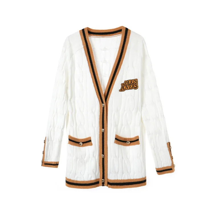 2020 Early Spring New White Sweater College Style Sweater Coat Cardigan Sweater Women 2020 Early Spring New White Sweater College Style Sweater Coat Cardigan Sweater Women