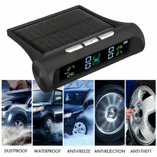 Car TPMS Wireless Solar Auto Tire Pressure Monitoring System with 4 Sensors for Truck SUV Van Tractor Truck Camper Trailer & RV careud t801 nf auto car tpms tire pressure solar panel monitoring system with 4 internal sensors