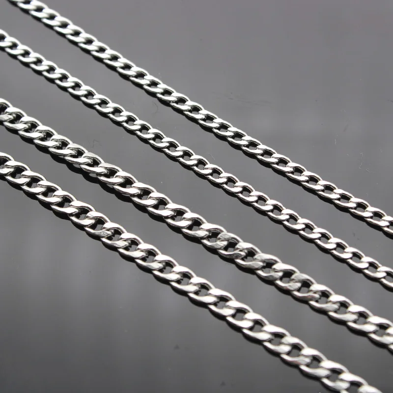 

1-5 Meter 3 4 5 6 7 8 9 mm Stainless Steel Cuban Link Chain For Necklace Making Necklace Chains Bracelet DIY Jewelry Making