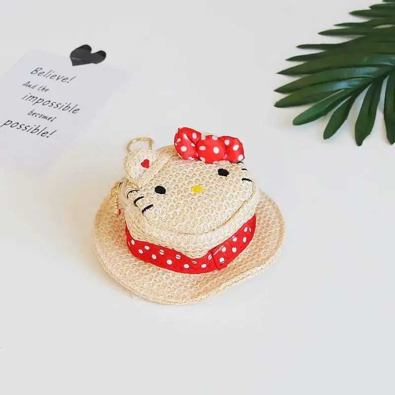 Мультфильм hello kitty My Melody Cinnamoroll тканая соломенная шляпа кошелек портмоне сумка подвеска брелок сумка украшения для девочек Подарки