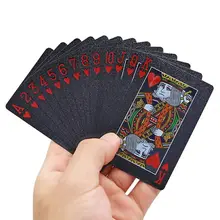 Черный ПВХ скраб покер водонепроницаемые пластиковые игральные карты Клубные вечерние настольные игры Творческие подарки
