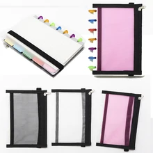 B6 Loose-leaf Notepad Storage Bag PP Material Cover Zipper Bag Notepad Storage Folders Binders File Folder Bag Document Bag
