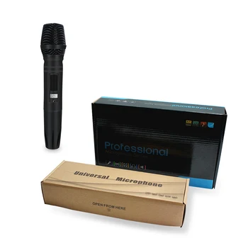 

1 Microphone with 2 Adapter Metal Handheld Transmitter Wireless Microphone Karaoke UHF 150 Feet Signal Mic Stage Youtube Live