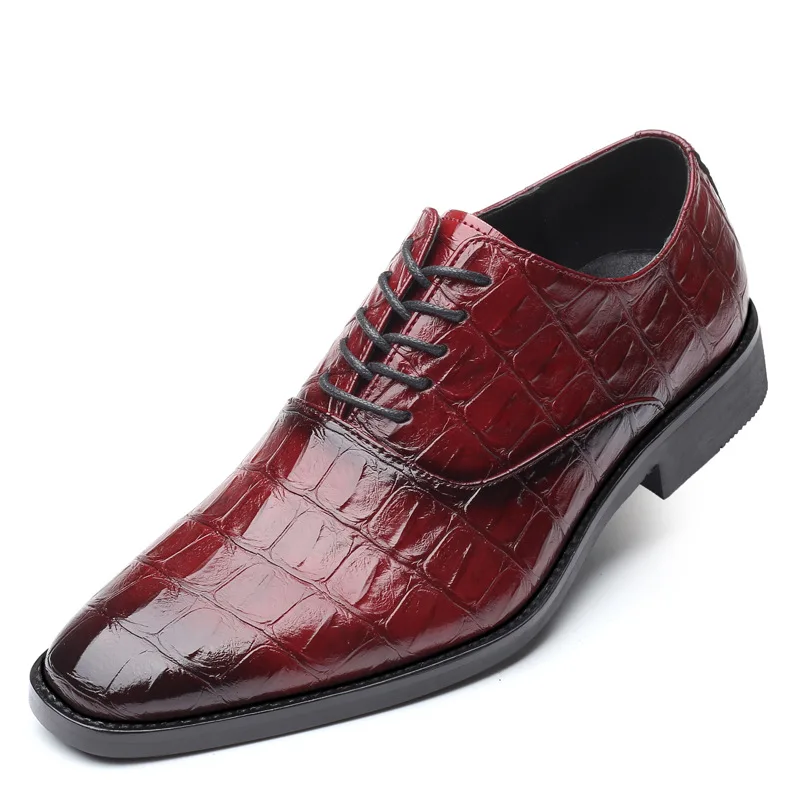2019 Men Formal Shoes Office Social Designer Men's Crocodile Genuine Leather Wedding Luxury Elegant Male Business Dress Shoes