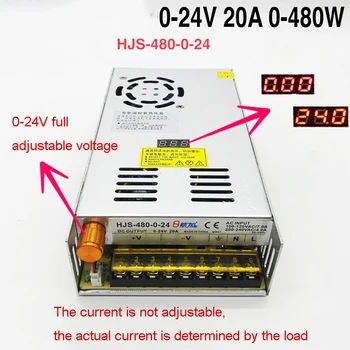 

Switch power supply digital display adjustable power supply 0-24V20A adjustable regulated DC 480W switching power supply H225