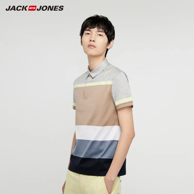 JackJones деловая повседневная мужская рубашка поло полосатая рубашка-поло с