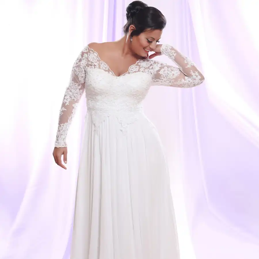 white wedding plus size dresses