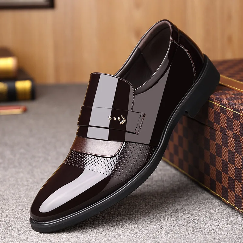 

Genuine Product Spring And Autumn New Style MEN'S SHOES Pointed-Toe Leather Patent Leather Business Formal Wear MEN'S Leather Sh