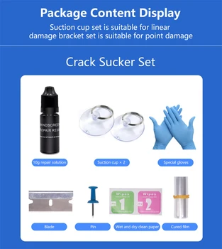 

Car Cracked Glass Repair Kit Windshield Repair Kits DIY Car Window Repair Tools Glass Scratch Remove With Gloves