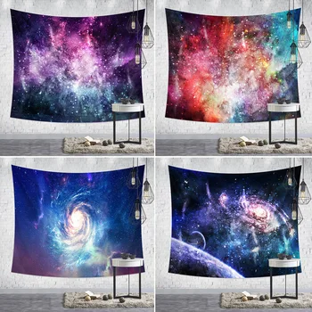 

Space Moon Bedroom Art Tapestry Home Galaxy Modern Psychedelic Decoration Tapestry Wall Black Dorm Arazzo Home Textile BY50TA