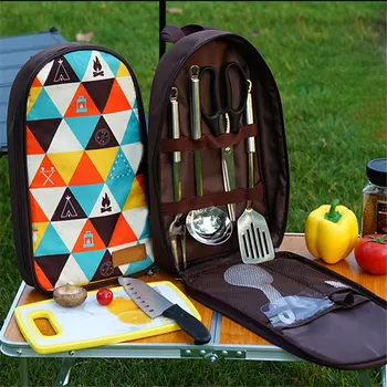 

7pcs/set Camping Kitchenware Set Barbecue Tool Set Portable Cookware Barbecue Kit for Outdoor Travel Camping YU-Home