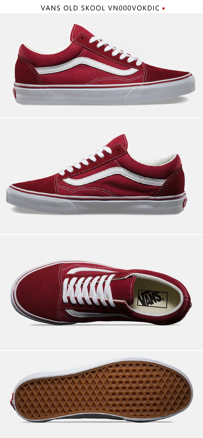 VANS OLD SKOOL/Мужская и женская обувь; классическая оригинальная модная обувь для скейтборда; удобная обувь; светильник; Новинка года; Цвет Красный; VN000VOKDIC