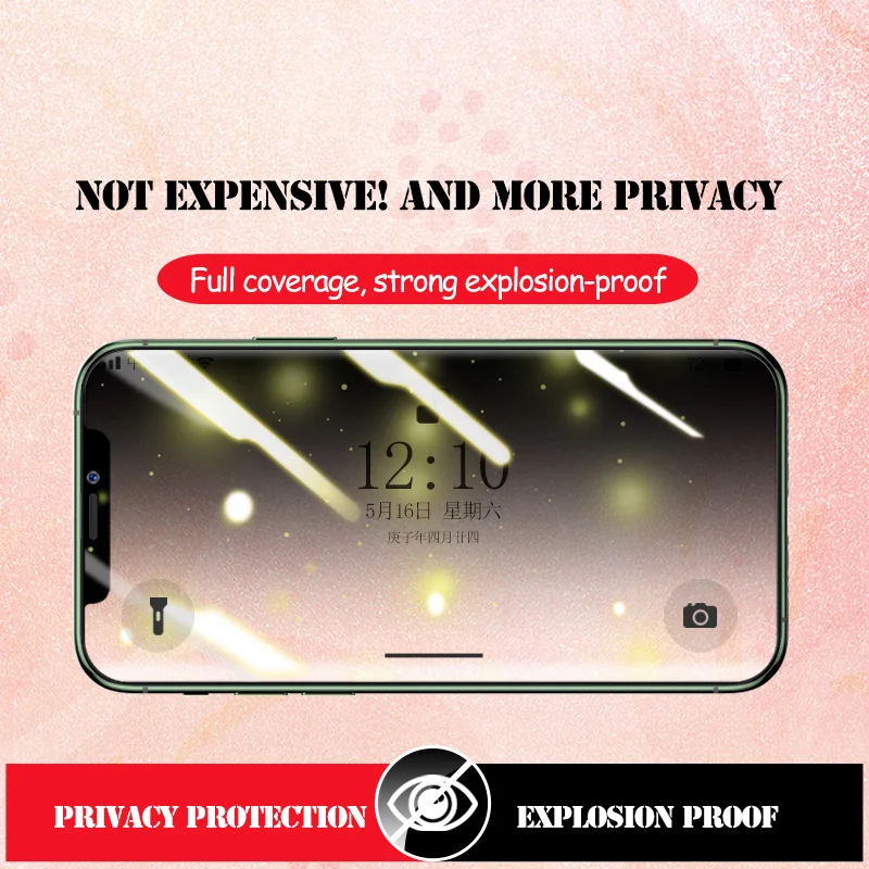 Защитное стекло 2.5D 9H для Iphone X XR XS MAX Защитная пленка 8 11 12 pro max антишпионское