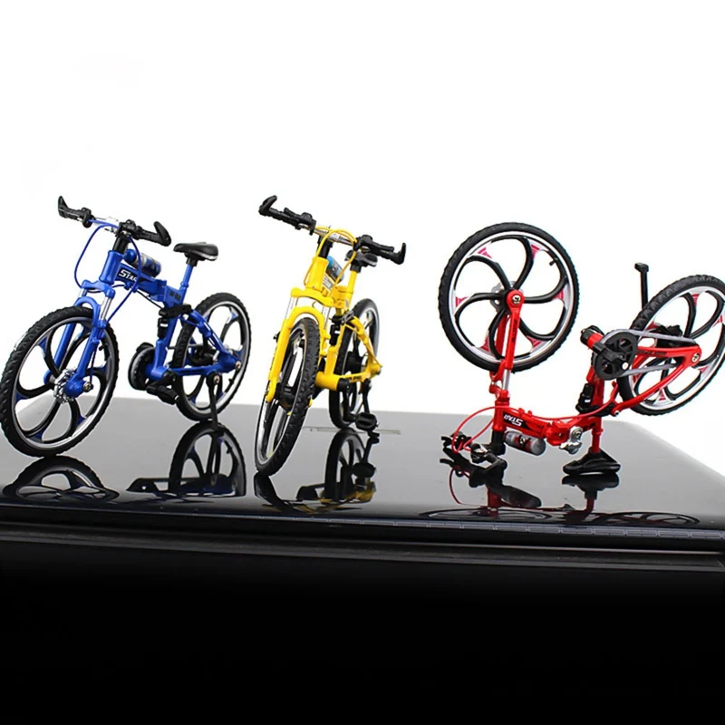 

1:10 Simulation Alloy Bicycle Model For Kid Diecast Metal Finger Mountain Bike Racing Toy Bend Road Children Finger Toys Gifts