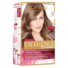 Крем-краска стойкая для волос L'Oreal Paris «Excellence», русый пепельный, тон 7.1