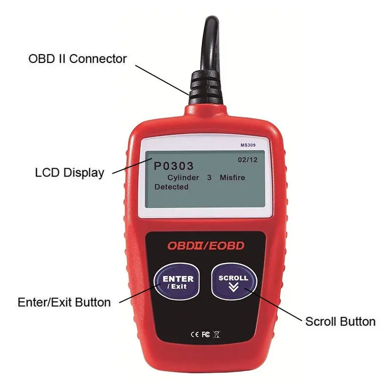 Vehemo автомобильный диагностический инструмент OBD2 MS309 Testor диагностический инструмент грузовик MaxiScan Bluetooth автоматический диагностический инструмент крутящий момент быстрый