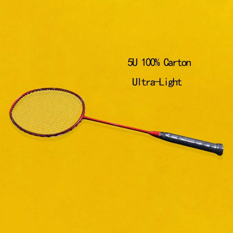 5U 100% Carbon Badminton Rackets Goede Elasticiteit Fiber Ultralichte Badminton Racket Professionele Wedstrijd Training Sport Met Zak|Badminton Rackets| -