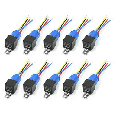 

10 Pcs 5 Pin Female Ceramic Socket Car Alarm SPDT Car Auto Relay 40A 12V DC