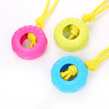 

Pet Dog Toy TPR Tire Wearing Rope Pet Biting Training Toy Pet Supplies