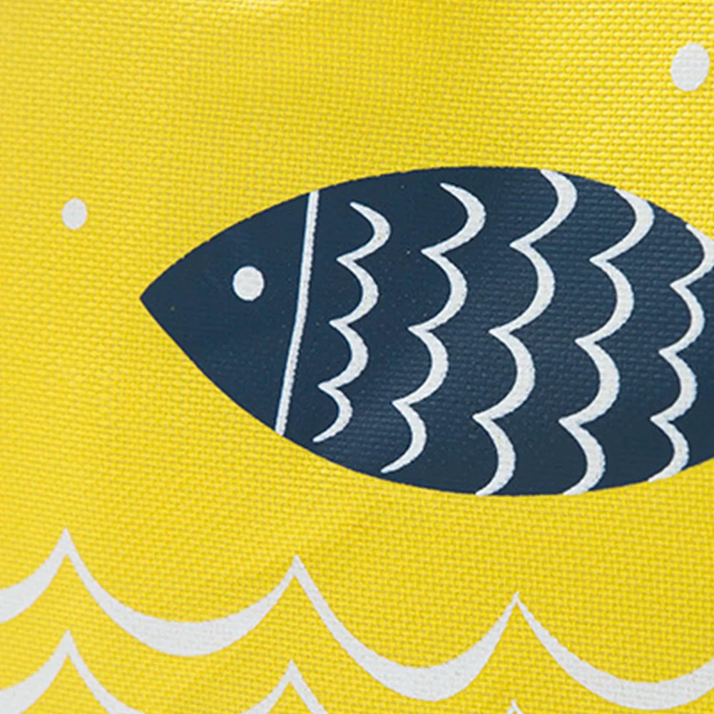 Печать изолированные маленькие рыбки шаблон Ланч мешок Кемпинг Портативный Ткань Оксфорд пикника школы милый Открытый Водонепроницаемый Tote
