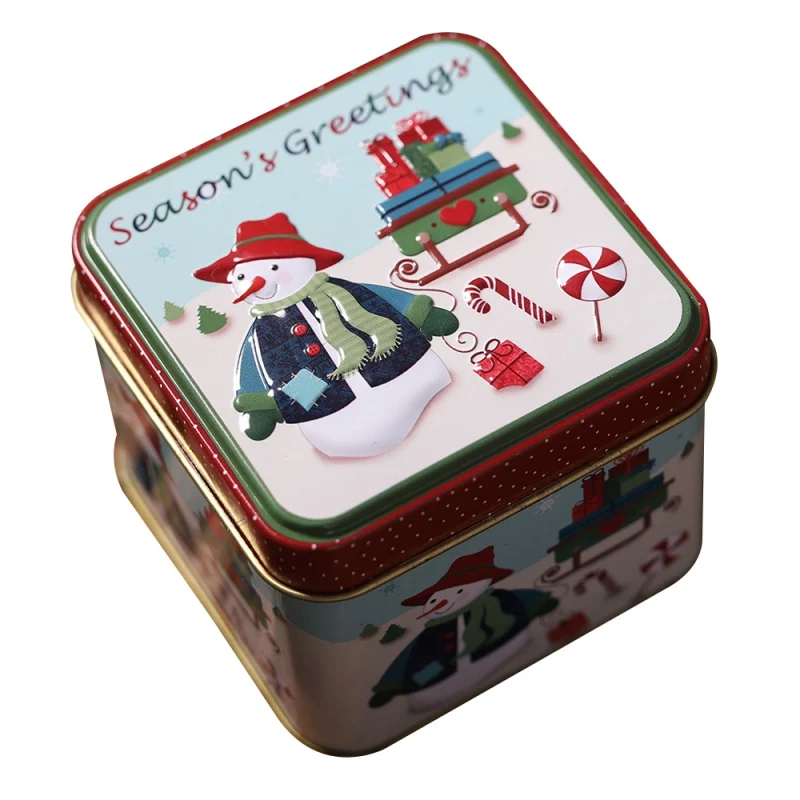 Тиснение Рождество жесть пустые банки для конфет и печенья подарочный контейнер для хранения Праздничная декоративная коробка