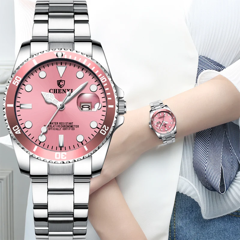 Reloj de lujo para mujer 2021 Relojes a prueba de agua de acero
