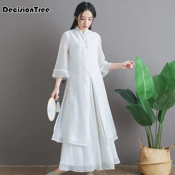 

2020 Chinese Dress traditional chinese wedding dresses for women oriental dresselegant classic cheongsam cotton linen long qipao