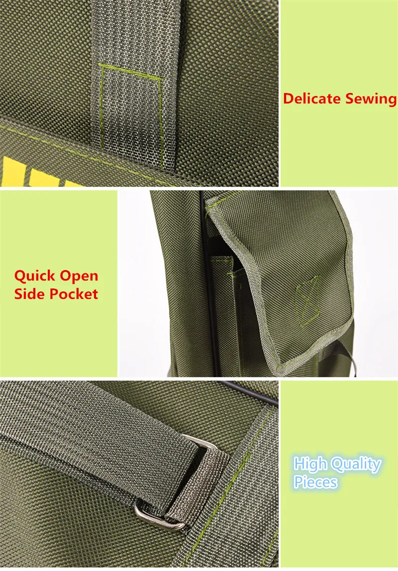 Double Layer Canvas Fishing Bag 100cm 150cm Portable Folding Fishing Rod Bag Fishing Tackle Carrier Bag (6)