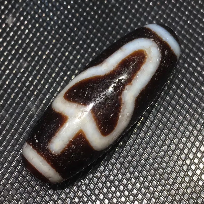 

200115-2 Old Mineral Bodhi Dzi Beads Natural Agate Material Tibetan Amulet Collectible Fine Beads