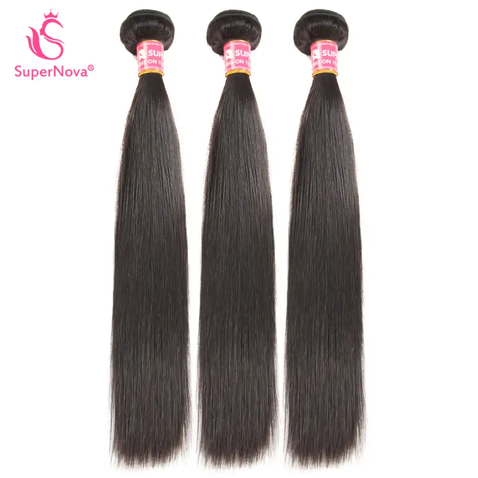 Supernova Peruvian Straight Hair Bundles 3 Bundle Deals 100 Human