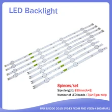 Nuovo 5set = 40 pezzi striscia LED per Samsung UN43J5200 2015 SVS43 FCOM FHD V5DN-430SMB-R1 BN96-37294A 37295A BN96-38878A