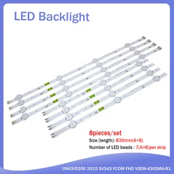 Bande LED pour Samsung, 5 jeux = 40 pièces, pour modèles UN43J5200 2015 SVS43 FCOM FHD 37295A, nouveau 