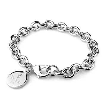 

Women's Bracelet Exquisite Link Chain Polishing 925 sterling silver Wrist Mens Womens Bracelets Bangle silver Tone Women jewelry