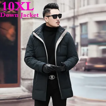 

new plus size 10XL 9XL 8XL Winter Duck Down Men's Brand Clothing 90% White Duck Down Jackets Hooded Seamless Warm Down Jackets