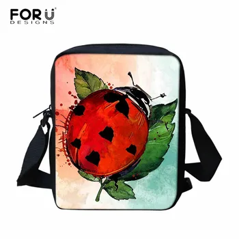 

FORUDESIGNS Crossbody Bags for Women Watercolor Ladybug Printed Mini Messenger Bags Ladies Shoulder Bags Daily Phone Bags