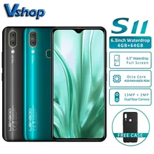 LEAGOO S11 4 Гб ОЗУ 64 Гб ПЗУ Восьмиядерный Android 9,0 4G мобильный телефон 6," Капля воды экран 13MP 3300mAh отпечатков пальцев Смартфон