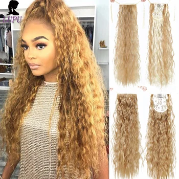 

LUPU Fashion African Ponytail Synthetic Fake Corn Ponytail With Drawstring High Temperature Clip In Hair Ponytail